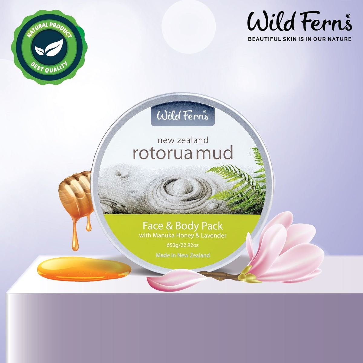 Rotorua Mud Face & Body Pack with Manuka Honey & Lavender