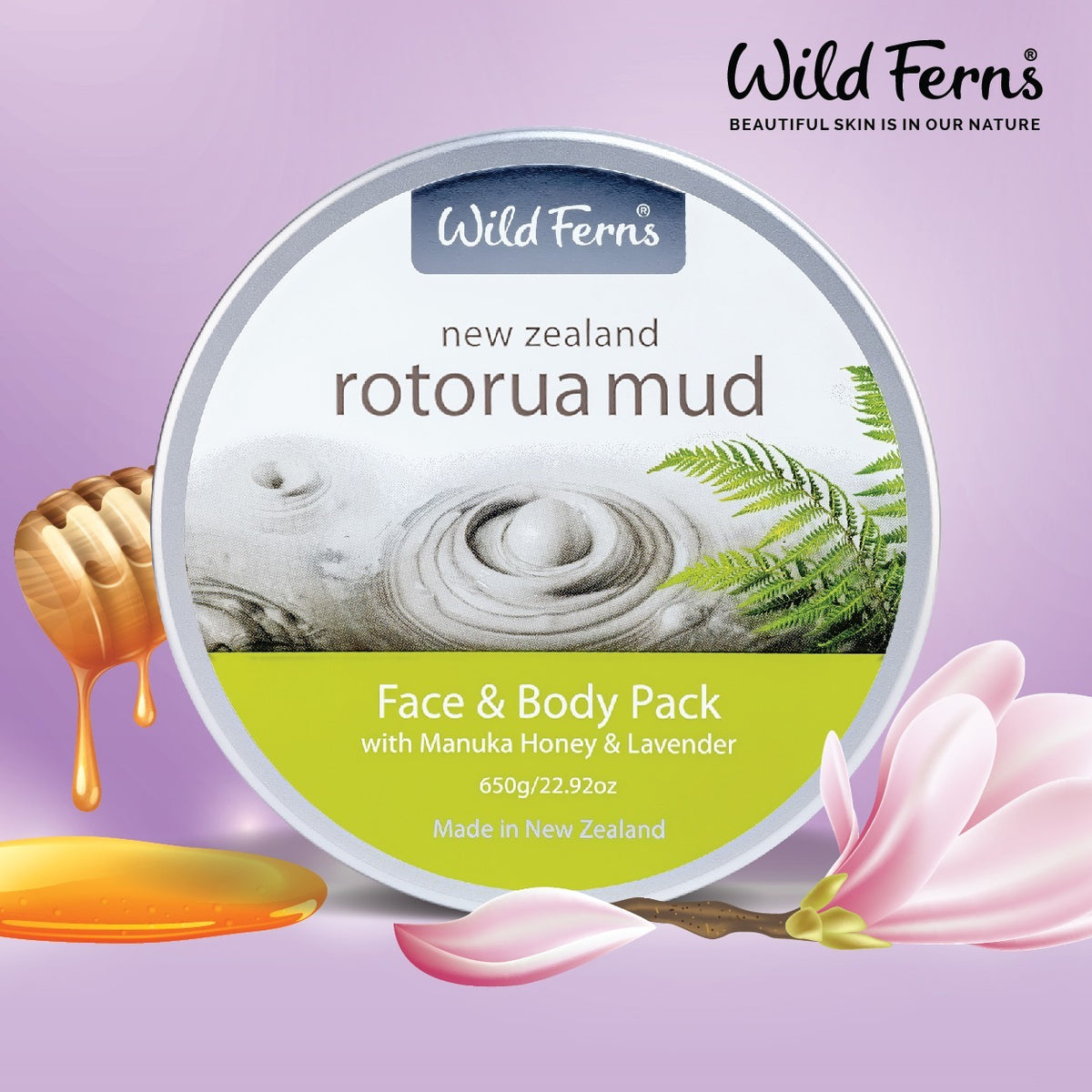 Rotorua Mud Face & Body Pack with Manuka Honey & Lavender